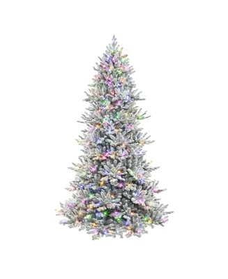 7.5' Pre-Lit Flocked Royal Majestic Douglas Fir Downswept Tree with 700 Color Select Led Lights, 1860 Tips