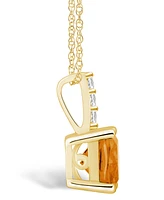 Macy's Citrine ( Ct. T.w.) and Diamond Accent Pendant Necklace in 14K Gold