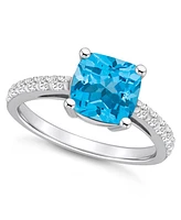 Macy's Blue Topaz (2-3/4 Ct. T.w.) and Diamond (1/3 Ring 14K Gold