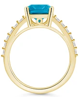 Macy's Blue Topaz (2-3/4 Ct. T.w.) and Diamond (1/3 Ring 14K Yellow Gold