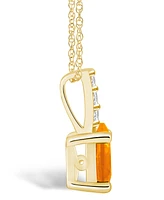 Macy's Citrine ( Ct. T.w.) and Diamond Accent Pendant Necklace in 14K Yellow Gold
