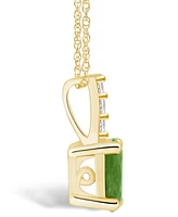 Macy's Peridot (1-1/3 Ct. T.w.) and Diamond Accent Pendant Necklace in 14K Yellow Gold