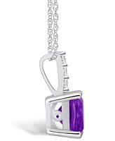 Macy's Amethyst ( Ct. T.w.) and Diamond Accent Pendant Necklace in 14K Gold