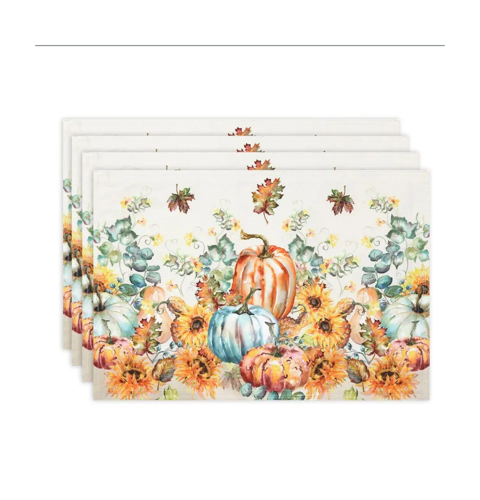 Laural Home Harvest Sun Set of 4 Placemats, 13" x 19"