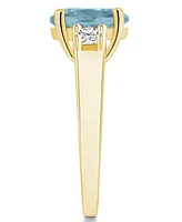 Macy's Aquamarine and Diamond Ring (2-1/2 ct.t.w 1/3 ct.t.w) 14K Yellow Gold