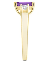 Macy's Amethyst and Diamond Ring (1-5/8 ct.t.w 1/4 ct.t.w) 14K Yellow Gold