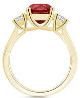 Macy's Garnet (2-3/4 ct. t.w.) and Diamond (1/3 Ring 14K Yellow Gold
