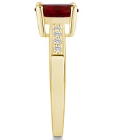 Macy's Garnet and Diamond Ring (1-1/2 ct.t.w 1/8 ct.t.w) 14K Yellow Gold