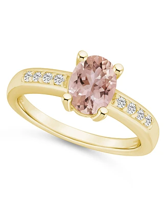 Macy's Morganite and Diamond Ring (1-1/7 ct.t.w 1/8 ct.t.w) 14K Yellow Gold