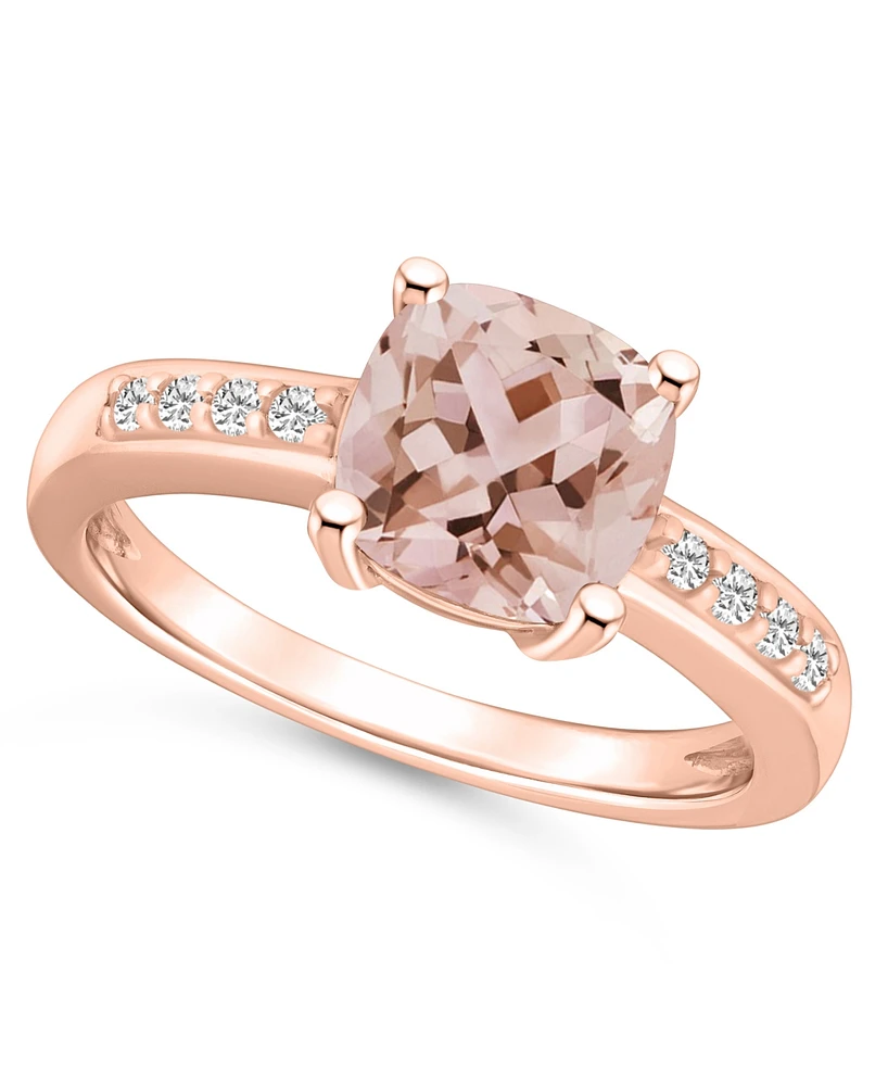 Macy's Morganite and Diamond Ring (2 ct.t.w 1/8 ct.t.w) 14K Rose Gold