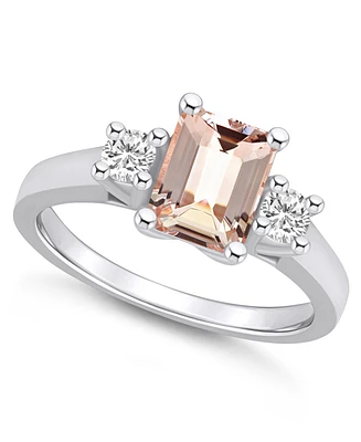 Macy's Morganite and Diamond Ring (1-3/8 ct.t.w 1/4 ct.t.w) 14K Gold