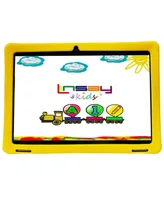 Linsay New 10.1" Tablet Octa Core 128GB Bundle with Yellow Kids Defender Case and Kids Action Camera Newest Android 13