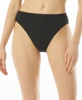 Michael Michael Kors Women's Textured High-Leg Bikini Bottoms