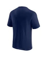 Men's Fanatics Navy and Heathered Gray New England Patriots Colorblock T-shirt