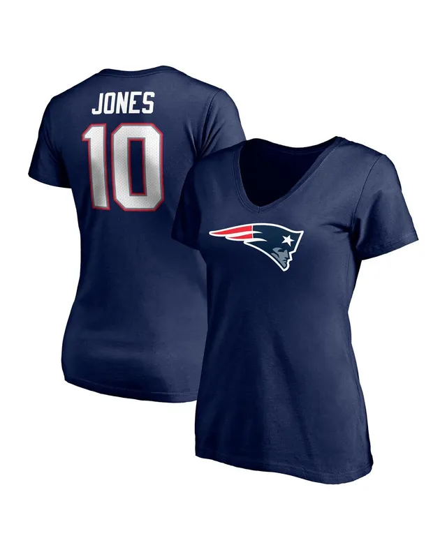 Profile Women's Mac Jones White New England Patriots Plus Size Notch Neck T-Shirt