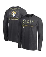 Men's Fanatics Charcoal Los Angeles Rams Super Bowl Lvi Champions Big and Tall Signature Roster Long Sleeve T-shirt