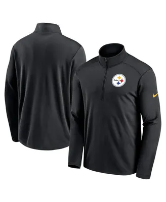 Men's Nike Black Pittsburgh Steelers Logo Pacer Performance Half-Zip Jacket