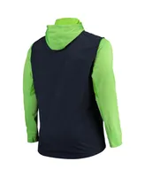 Men's Dunbrooke College Navy and Neon Green Seattle Seahawks Big Tall Alpha Full-Zip Hoodie Jacket