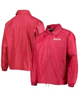 Men's Dunbrooke Red New England Patriots Coaches Classic Raglan Full-Snap Windbreaker Jacket