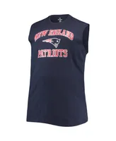 Men's Navy New England Patriots Big and Tall Muscle Tank Top