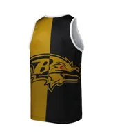 Men's Mitchell & Ness Ray Lewis Black, Gold Baltimore Ravens Retired Player Graphic Tank Top