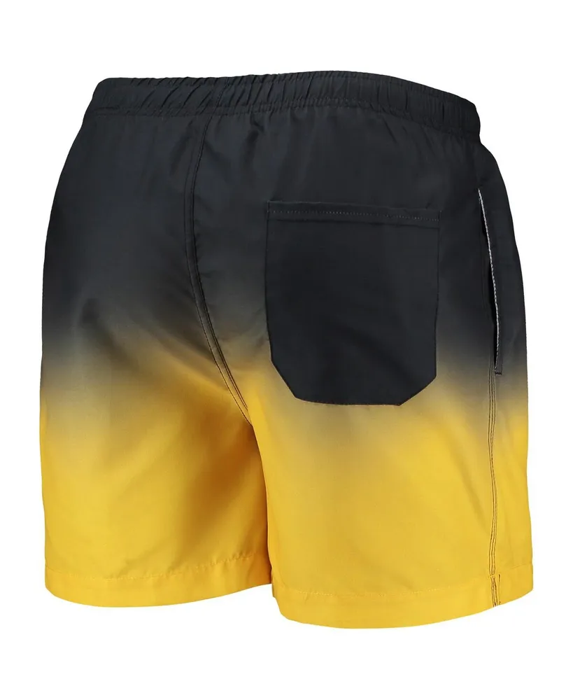Men's Foco Black, Gold Pittsburgh Steelers Retro Dip-Dye Swim Shorts