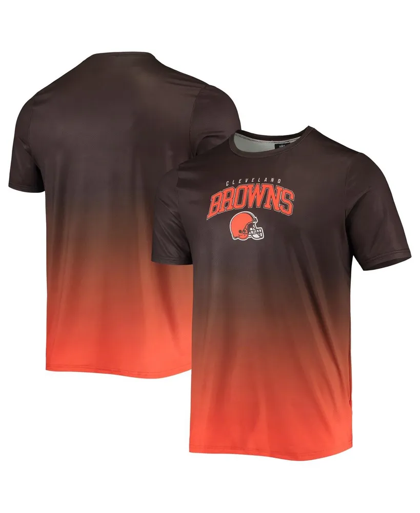 Men's Foco Brown, Orange Cleveland Browns Gradient Rash Guard Swim Shirt