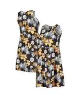 Women's Foco Black Pittsburgh Steelers Floral Sundress