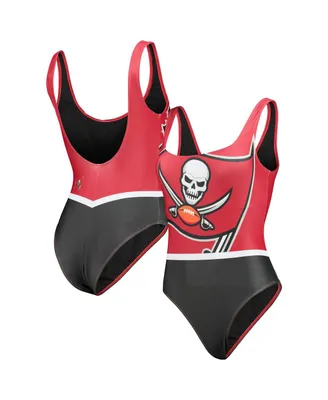 Women's Foco Red Tampa Bay Buccaneers Team One-Piece Swimsuit