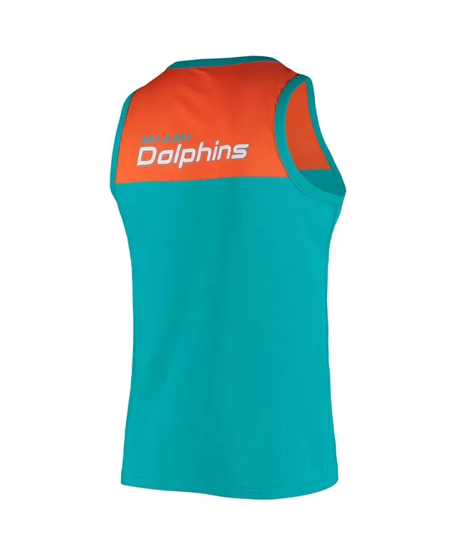 Men's Mitchell & Ness Dan Marino Aqua Miami Dolphins 1990 Player Burst Tank Top Size: Small