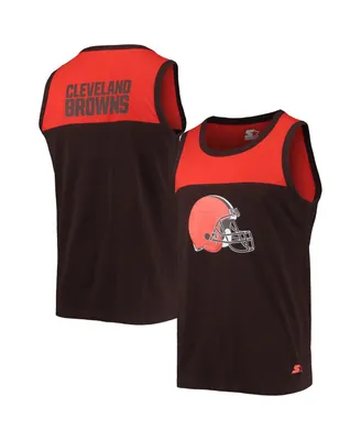 Men's Starter Brown, Orange Cleveland Browns Team Touchdown Fashion Tank Top