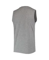 Men's New Era Heathered Gray Las Vegas Raiders Brushed Sleeveless Tank Top