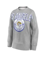 Women's Fanatics Heathered Gray Los Angeles Rams Jump Distribution Pullover Sweatshirt