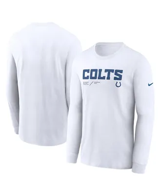 Men's Nike White Indianapolis Colts Infograph Lock Up Performance Long Sleeve T-shirt
