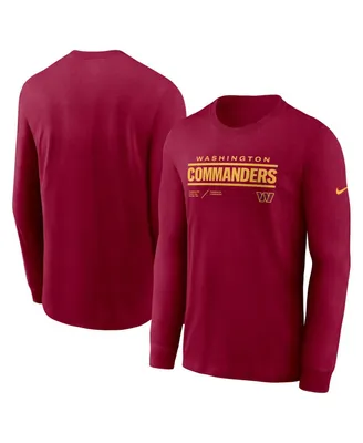 Men's Nike Burgundy Washington Commanders Infograph Lock Up Performance Long Sleeve T-shirt