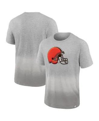 Men's Fanatics Heathered Gray, Gray Cleveland Browns Team Ombre T-shirt