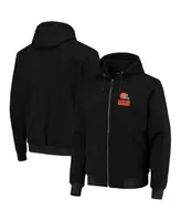 Men's Dunbrooke Black Cleveland Browns Craftsman Thermal-Lined Full-Zip Hoodie