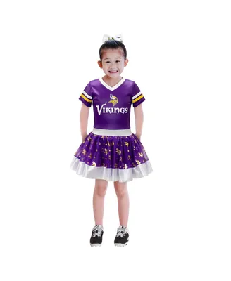 Big Girls Purple Minnesota Vikings Tutu Tailgate Game Day V-Neck Costume