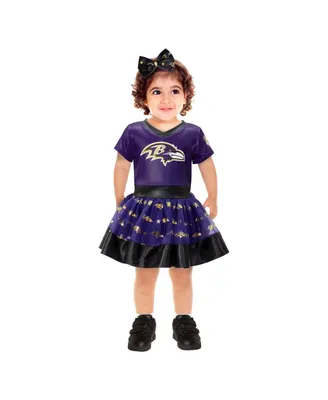 Toddler Girls Purple Baltimore Ravens Tutu Tailgate Game Day V-Neck Costume