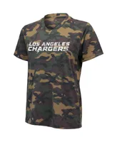 Women's Justin Herbert Camo Los Angeles Chargers Name and Number Tri-Blend V-Neck T-shirt