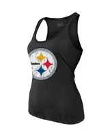 Women's Majestic Threads Najee Harris Black Pittsburgh Steelers Player Name and Number Tri-Blend Tank Top