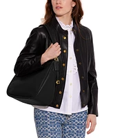 Soft Pebble Leather Cary Shoulder Bag with Convertible Straps