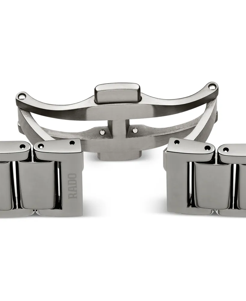 Rado Unisex Swiss Automatic True Square Gray Ceramic Bracelet Watch 38mm