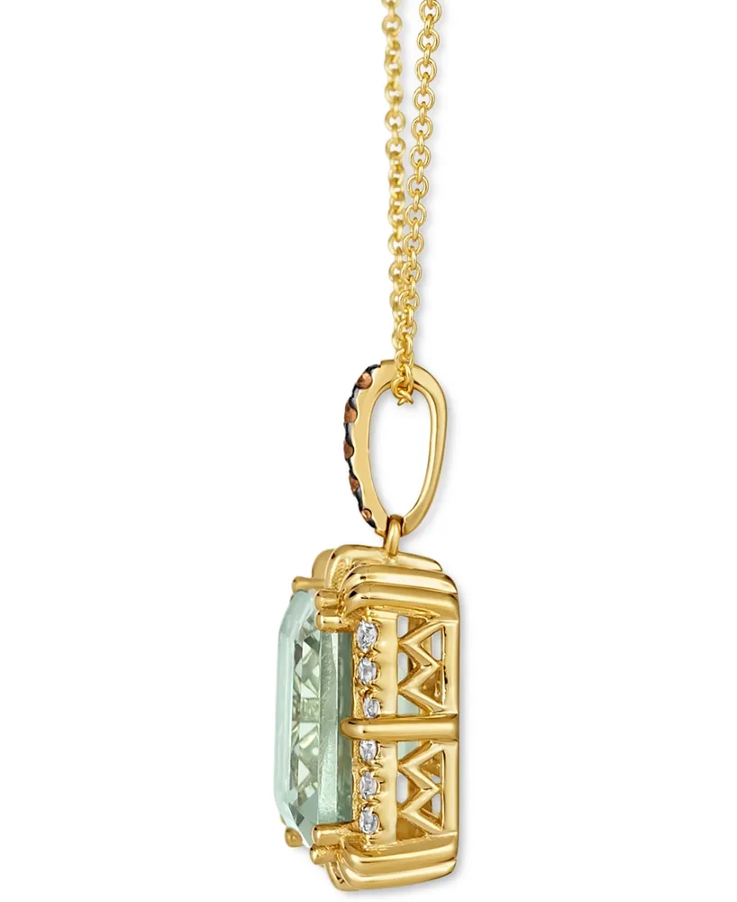 Le Vian Mint Julep Quartz (3-3/4 ct. t.w.) & Diamond (1/3 ct. t.w.) Adjustable 20" Pendant Necklace in 14k Gold