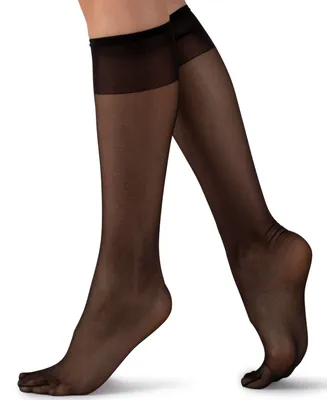 Italian Made Velvety Silk Opaque Knee-Highs