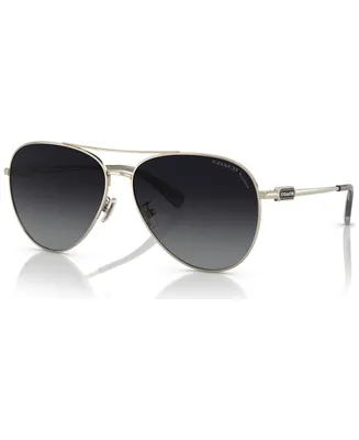 Coach Women's Polarized Sunglasses, HC714061-yp - Shiny Light Gold