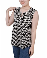 Ny Collection Petite Sleeveless Knit Y-neck Top