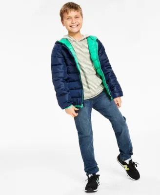 Epic Threads Big Boys Hooded Long Sleeve Shirt Denim Jeans Packable Coat Separates Created For Macys