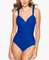 Miraclesuit Razzle Dazzle Siren Twist-Front Underwire Allover Slimming One-Piece Swimsuit