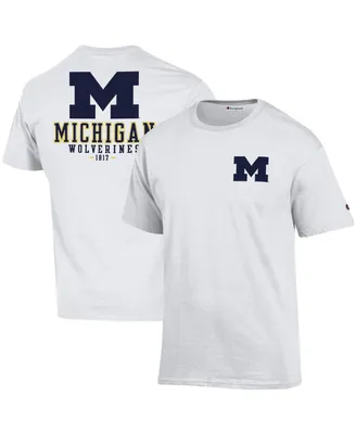 Men's Champion White Michigan Wolverines Stack 2-Hit T-shirt